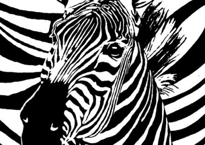 Stripes Racing Zebra Art Print